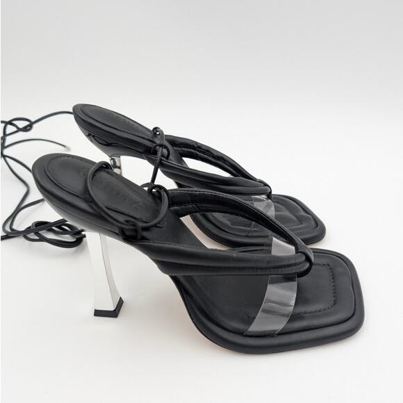 Schutz Meghan Stiletto High Heel Sandals Open Toe Women's Black Size US7B EU38 - Picture 3 of 12